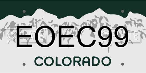EOEC99 Colorado License Plate