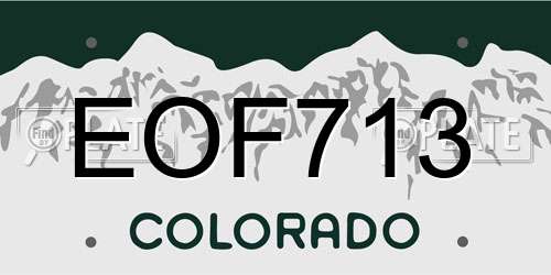 EOF713 Colorado License Plate
