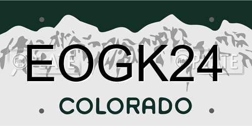 EOGK24 Colorado License Plate