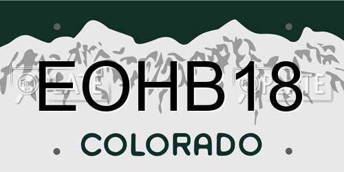 EOHB18 Colorado License Plate