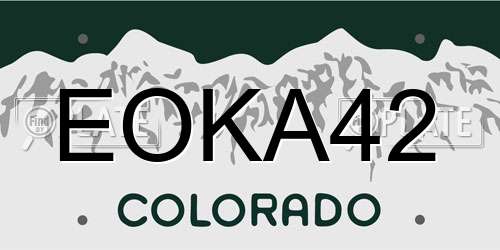 EOKA42 Colorado License Plate