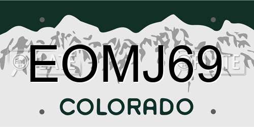 EOMJ69 Colorado License Plate