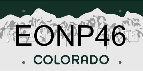 EONP46 Colorado License Plate