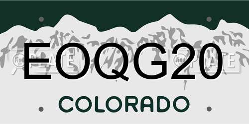 EOQG20 Colorado License Plate