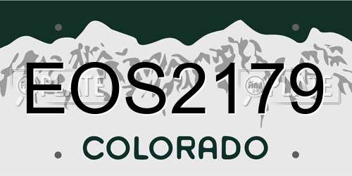 EOS2179 Colorado License Plate
