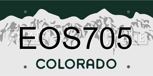 EOS705 Colorado License Plate