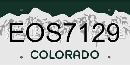 EOS7129 Colorado License Plate
