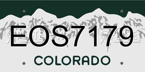 EOS7179 Colorado License Plate