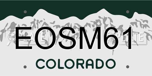 EOSM61 Colorado License Plate
