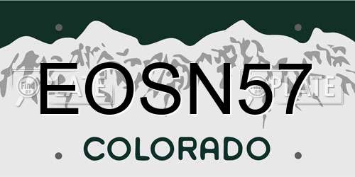 EOSN57 Colorado License Plate