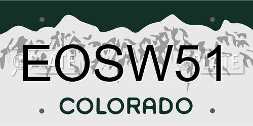 EOSW51 Colorado License Plate