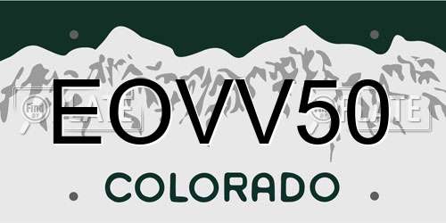 EOVV50 Colorado License Plate