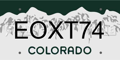 EOXT74 Colorado License Plate
