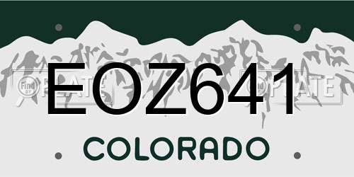 EOZ641 Colorado License Plate
