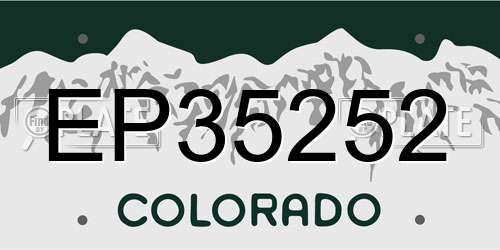 EP35252 Colorado License Plate