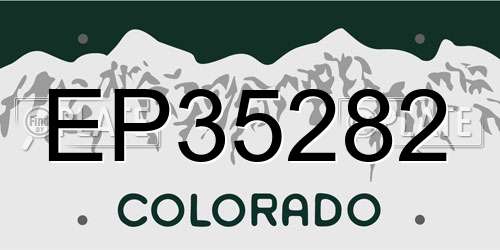EP35282 Colorado License Plate