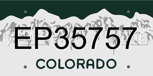 EP35757 Colorado License Plate