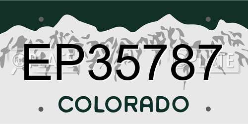 EP35787 Colorado License Plate