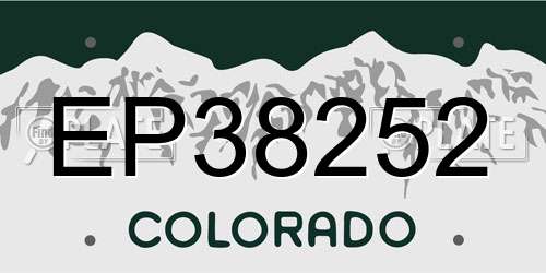 EP38252 Colorado License Plate