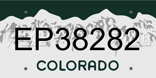 EP38282 Colorado License Plate