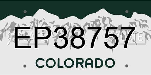 EP38757 Colorado License Plate