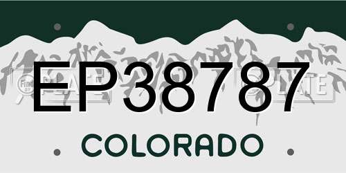EP38787 Colorado License Plate