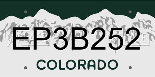 EP3B252 Colorado License Plate