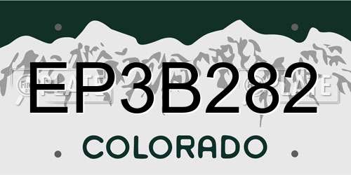 EP3B282 Colorado License Plate