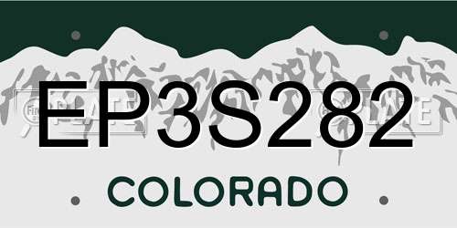 EP3S282 Colorado License Plate