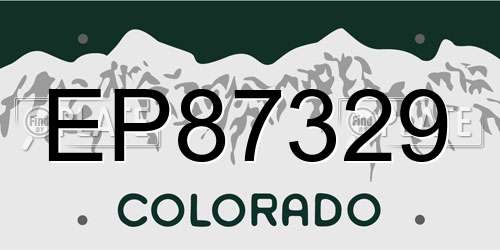 EP87329 Colorado License Plate