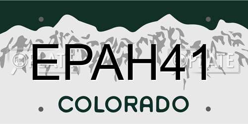 EPAH41 Colorado License Plate