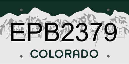 EPB2379 Colorado License Plate