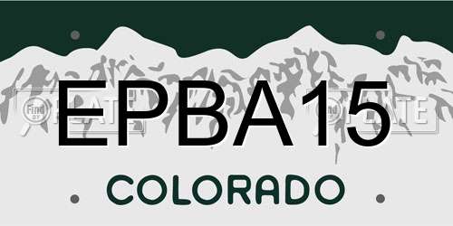 EPBA15 Colorado License Plate