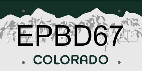 EPBD67 Colorado License Plate