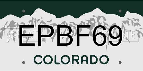 EPBF69 Colorado License Plate