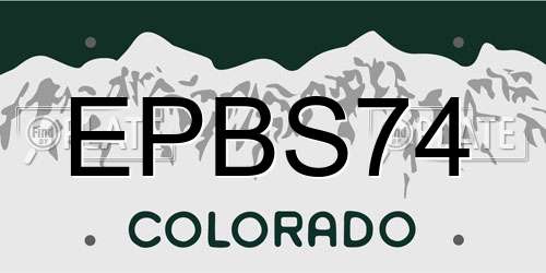 EPBS74 Colorado License Plate