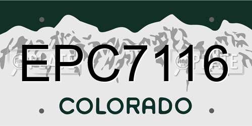 EPC7116 Colorado License Plate