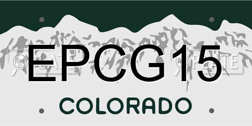 EPCG15 Colorado License Plate