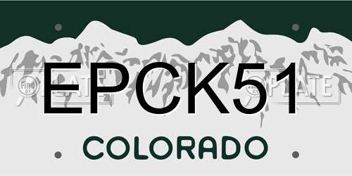 EPCK51 Colorado License Plate