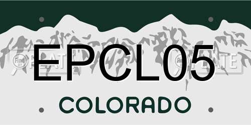EPCL05 Colorado License Plate