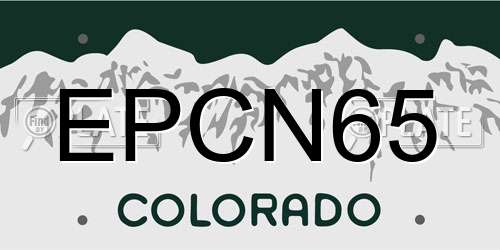 EPCN65 Colorado License Plate