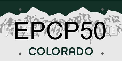EPCP50 Colorado License Plate