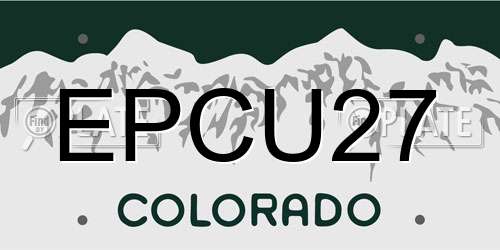 EPCU27 Colorado License Plate