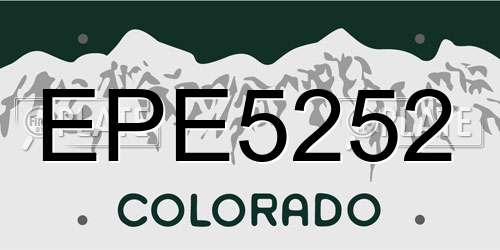 EPE5252 Colorado License Plate