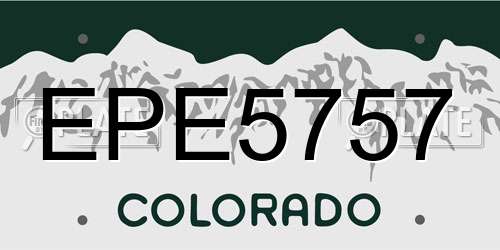 EPE5757 Colorado License Plate
