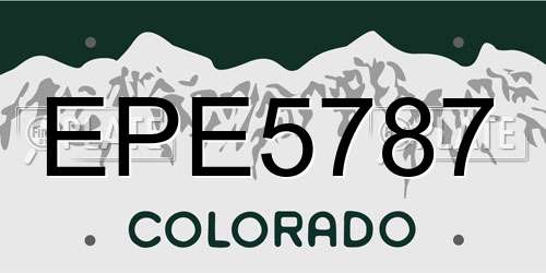 EPE5787 Colorado License Plate