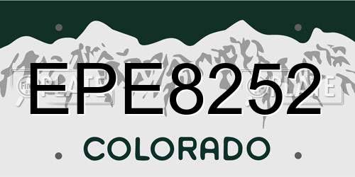 EPE8252 Colorado License Plate