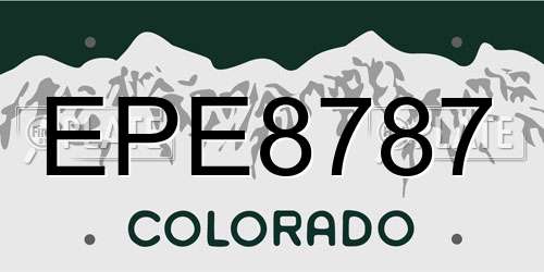 EPE8787 Colorado License Plate