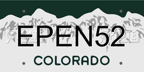 EPEN52 Colorado License Plate