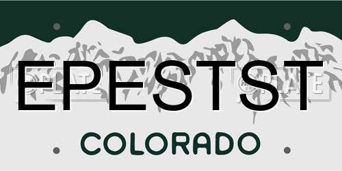 EPESTST Colorado License Plate